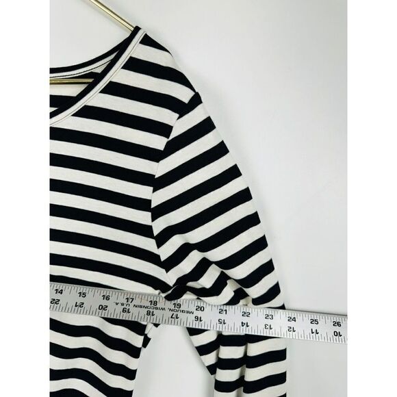 Anthropologie MAEVE Flouncy Top Size Large Stripe Black White Flare Long Sleeve - Picture 5 of 7
